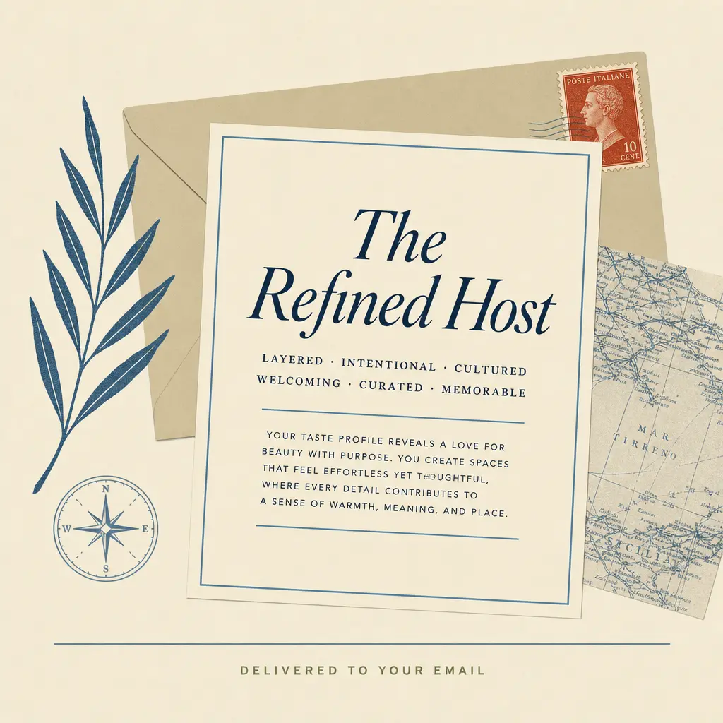 The Refined Host category snapshot card delivered with envelope and vintage map.